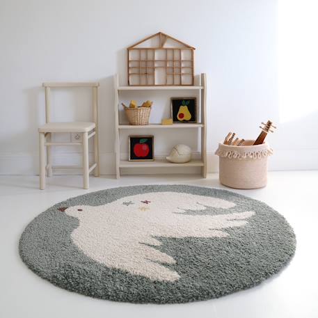Tapis chambre enfant petit oiseau bohemian bird Aqua+Creme+Miel 1 - vertbaudet enfant 