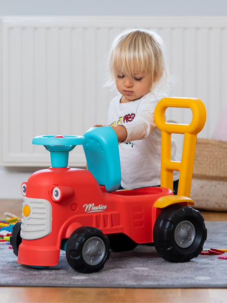 Porteur Tracteur avec barre d'aide à la marche ergonomique Rouge+Vert Claas+Vert vintage 6 - vertbaudet enfant 