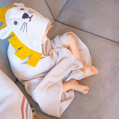 Cape de bain lion Gris 2 - vertbaudet enfant 