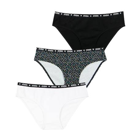 Lot de 3 slips ecopack Blanc-imprimé gouttes-noir 6 - vertbaudet enfant 