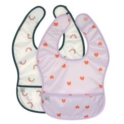 Puériculture-Lot de 2 bavoirs à poche happy rascals coeur