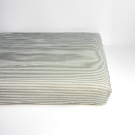 Drap housse bébé percale de coton bio rayé Rayé ambre+Rayé lin+Rayé peach+Rayé tilleul 20 - vertbaudet enfant 