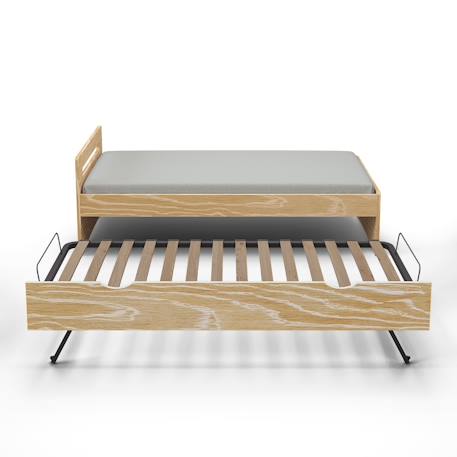Lit gigogne bois massif leo Blanc+Blanc et bois+Bois 14 - vertbaudet enfant 