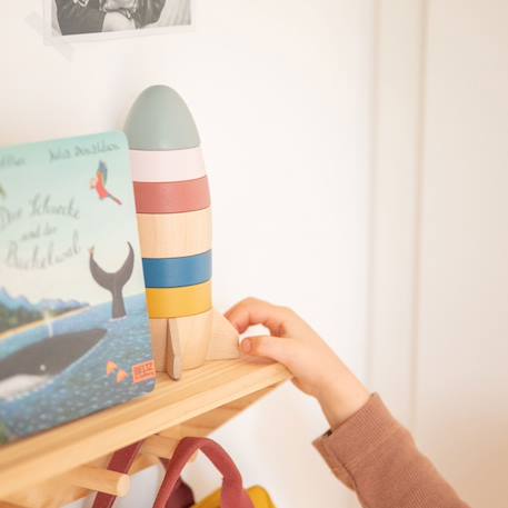 Tour à empiler fusée en bois Multicolore 4 - vertbaudet enfant 