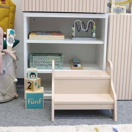 Marchepied enfant en bois Aquamarine+Gris clair+rose foncé+Sable 22 - vertbaudet enfant 