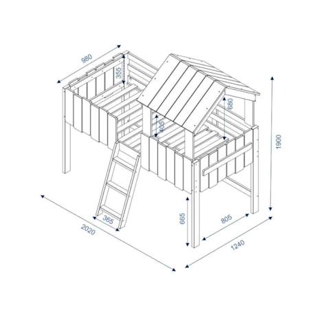 Lit cabane mi-hauteur avec tiroirs bois massif donnie Blanc 4 - vertbaudet enfant 