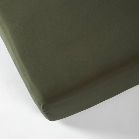 Drap housse 1 personne satin de coton bio lavé Ambre+Blanc craie+Cyprès+Lin+Peach+Tilleul 14 - vertbaudet enfant 