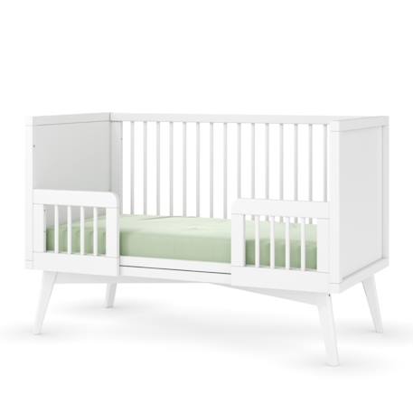 Lit bébé évolutif montessori bois massif marley Blanc+Bois 2 - vertbaudet enfant 