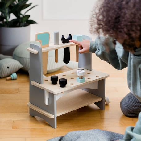 Établi de bricolage avec outils en bois Multicolore 3 - vertbaudet enfant 