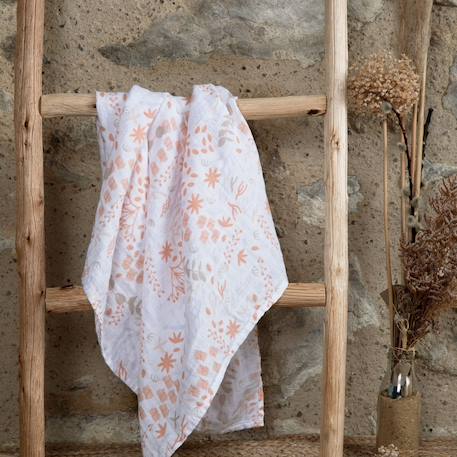 Lange coton bio yukari douceur Yukari peach+Yukari tilleul 1 - vertbaudet enfant 