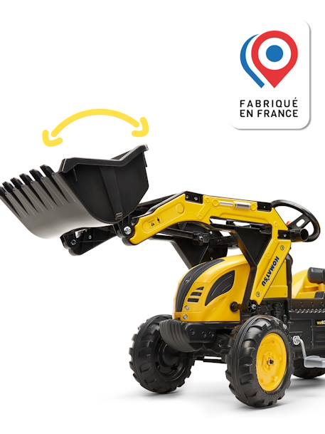 Tractopelle à pédales avec excavatrice arrière et remorque Jaune Komatsu+Vert 2 - vertbaudet enfant 