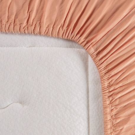 Drap housse 1 personne satin de coton bio lavé Ambre+Blanc craie+Cyprès+Lin+Peach+Tilleul 27 - vertbaudet enfant 