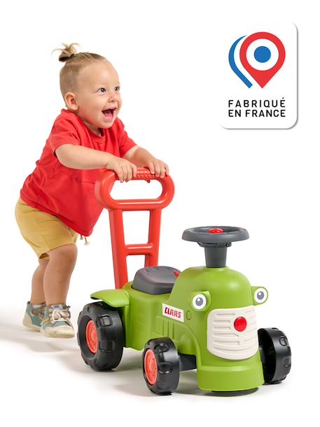 Porteur Tracteur avec barre d'aide à la marche ergonomique Rouge+Vert Claas+Vert vintage 9 - vertbaudet enfant 