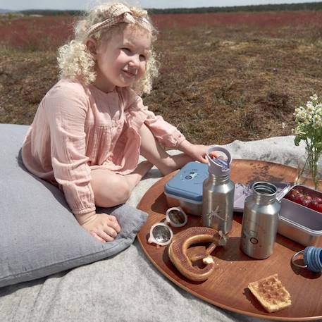 Boîte à goûter en inox tracteur Bleu 2 - vertbaudet enfant 