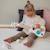 Set de 3 instruments de musique pour enfant avec guitare, tambourin et maracas à pois Blanc 4 - vertbaudet enfant 