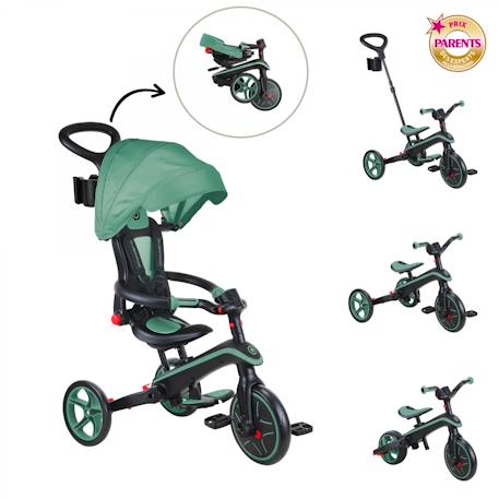 Tricycle explorer 4-en-1 évolutif et pliable Vert olive 2 - vertbaudet enfant 