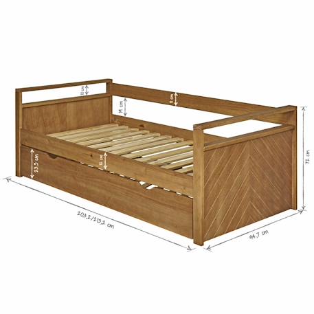 Lit banquette gigogne bois massif ivy Bois 4 - vertbaudet enfant 