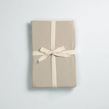 Drap housse bébé satin de coton bio lavé Ambre+Blanc craie+Brun+Cyprès+Lin+Peach+Tilleul 30 - vertbaudet enfant 