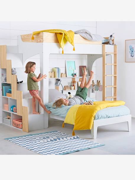 Escalier avec rangement pour combiné EASYSPACE blanc/bois 2 - vertbaudet enfant 