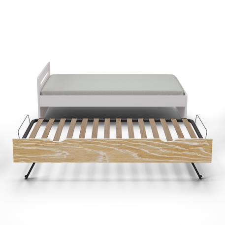 Lit gigogne bois massif leo Blanc+Blanc et bois+Bois 8 - vertbaudet enfant 