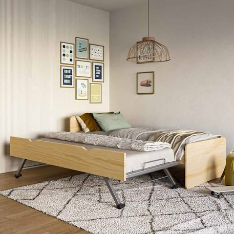 Lit gigogne bois massif lilow Blanc+Blanc et bois+Bois 18 - vertbaudet enfant 