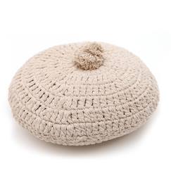 Linge de maison et décoration-Décoration-Coussin coton rond crochet lenka
