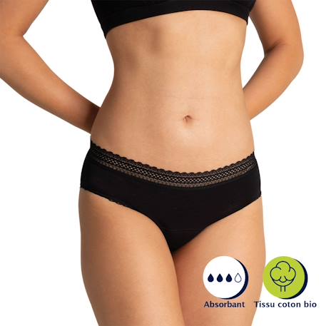 Slip menstruel Noir 2 - vertbaudet enfant 