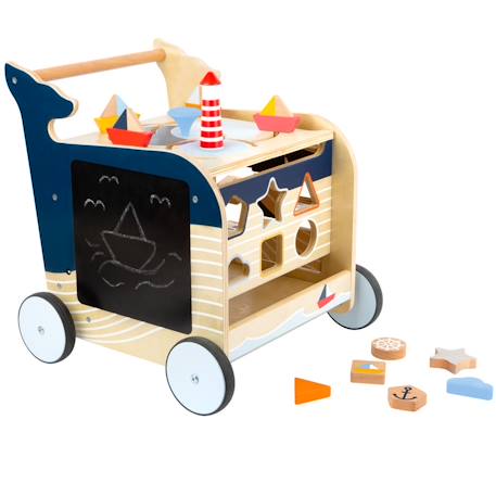 Chariot de marche baleine Bleu 2 - vertbaudet enfant 