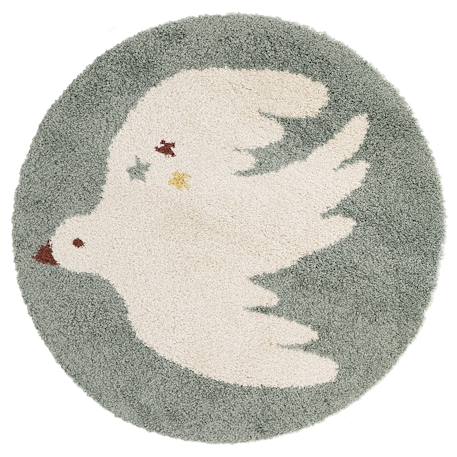 Tapis chambre enfant petit oiseau bohemian bird Aqua+Creme+Miel 2 - vertbaudet enfant 