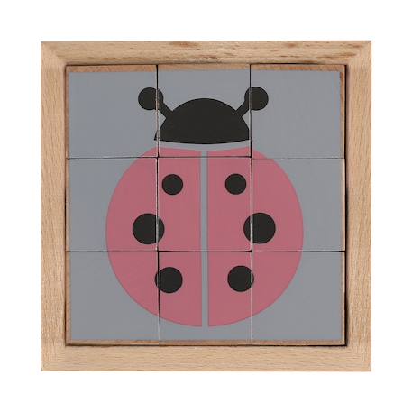 Puzzle cubes animaux en bois Multicolore 1 - vertbaudet enfant 