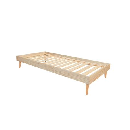 Lit enfant avec pieds bois massif darla Blanc+Bois 7 - vertbaudet enfant 