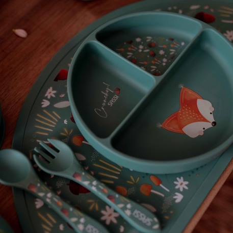 Set de table en silicone animaux Orange+Rose+Vert+Vert paon 19 - vertbaudet enfant 
