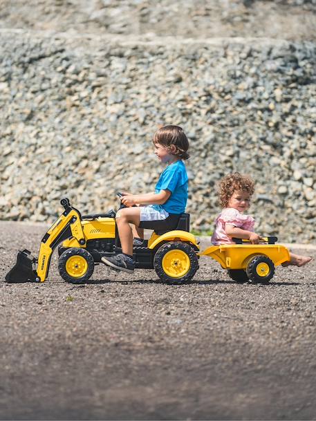 Tractopelle à pédales avec remorque Jaune Komatsu+Vert Claas 3 - vertbaudet enfant 