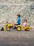Tractopelle à pédales avec remorque Jaune Komatsu+Vert Claas 3 - vertbaudet enfant 