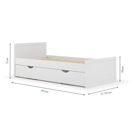 Lit enfant gigogne bois massif peter Blanc+Bois 6 - vertbaudet enfant 