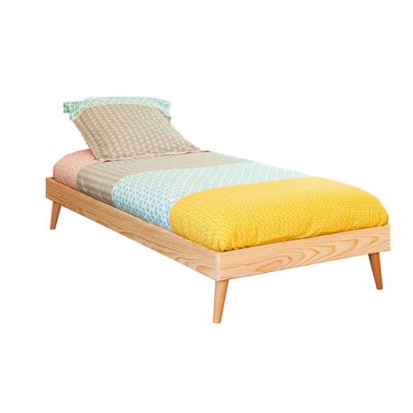 Lit enfant avec pieds bois massif darla Blanc+Bois 6 - vertbaudet enfant 