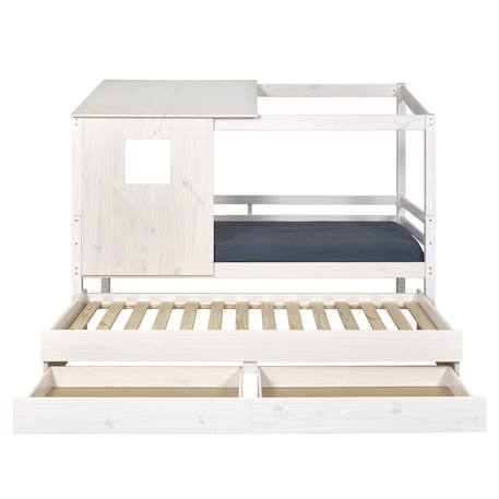 Lit cabane gigogne bois massif alma Blanc+Bois 2 - vertbaudet enfant 