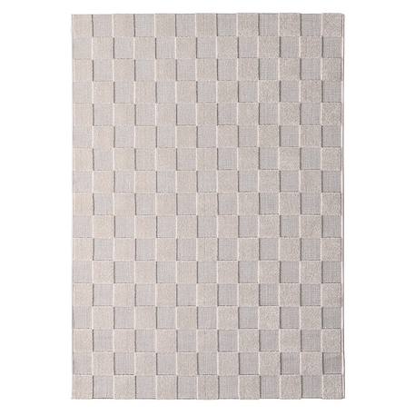 Tapis contemporain design damier damas Beige sable+Gris 2 - vertbaudet enfant 