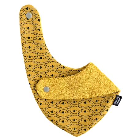 Bavoir bandana (bleu imprimé feuilles) Animaux polaires+Blanc étoiles+Bleu imprimé feuilles+Gris étoiles+Jaune étoiles+Jaune feuilles+Kaki triangles+Koala moutarde+Menthe+Monaha+Oasis+Ourson+Petites oies+Rose étoiles+Rose pâle étoiles+Savane+Sunny 23 - vertbaudet enfant 