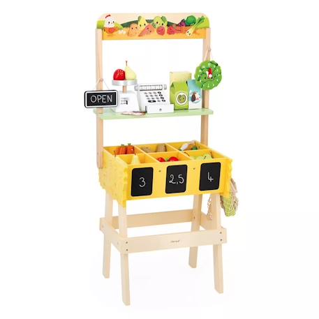 Marchande ferme  'farm market' en bois fsc Jaune 1 - vertbaudet enfant 