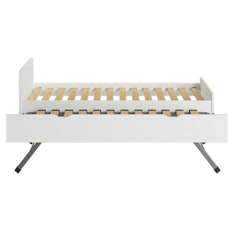 Pack lit gigogne avec matelas bois massif lilow Blanc+Bois 2 - vertbaudet enfant 
