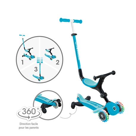 Trottinette évolutive go-up active lights 360 Bleu aqua 6 - vertbaudet enfant 