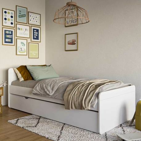 Lit gigogne bois massif lilow Blanc+Blanc et bois+Bois 7 - vertbaudet enfant 