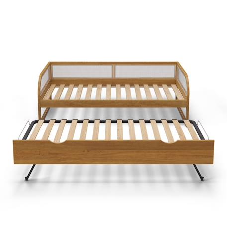 Lit enfant gigogne métal bois massif laya Noisette 5 - vertbaudet enfant 