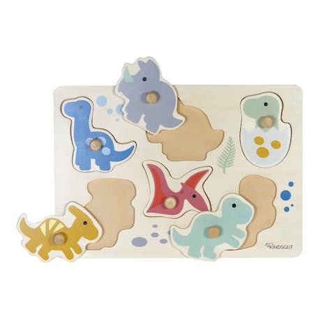 Puzzle à encastrer dinosaure en bois Multicolore 5 - vertbaudet enfant 