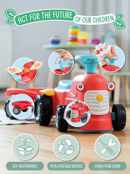 Porteur tracteur avec remorque Rouge+Vert Claas+Vert vintage 6 - vertbaudet enfant 