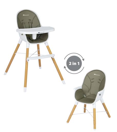 Chaise haute bébé évolutive 2 en 1 avista Mineral green 2 - vertbaudet enfant 