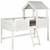 Pack lit cabane mi-hauteur avec matelas bois massif donnie Blanc 1 - vertbaudet enfant 