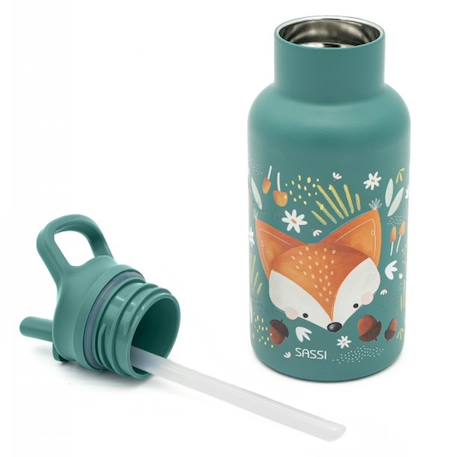 Gourde pour enfant en inox isotherme Beige+Bleu+Rose+Vert+Vert paon 29 - vertbaudet enfant 