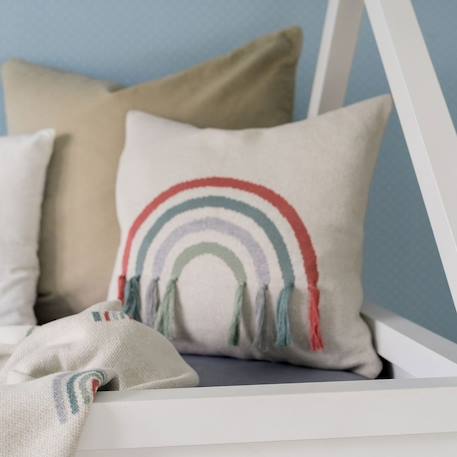 Housse de coussin arc-en-ciel en coton standard 100 by oeko-tex® Gris et jaune+Multicolore 8 - vertbaudet enfant 